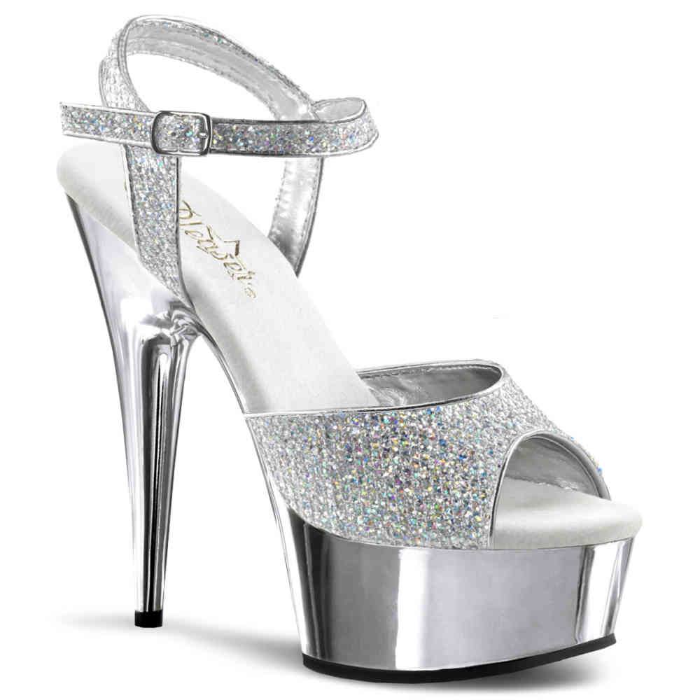 Pleaser - DELIGHT609G Sandale à bride à la cheville - Couleur argent Product image